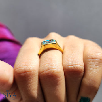 Cyan Blue Criss Cut Moissanite Ring Cushion Cut Engagement Ring Solitaire Signet Ring Midcentury Modern Ring Criss Cut Cushion Wedding Ring