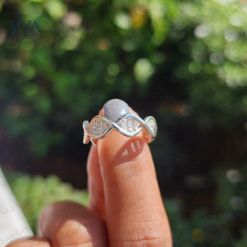 Lab-Grown Diamond Full Eternity DNA Band Double Helix Infinity Ring Science Jewelry Comfort Fit Wedding Band