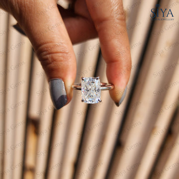 Elongated Cushion Cut Lab-Grown Diamond Ring 14K Gold Engagement Promise Anniversary Ring